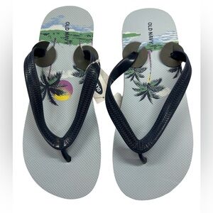 Old Navy Men’s  Print Palm Trees Flip Flops NWT 6-7